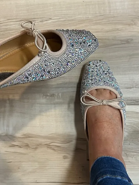 Corky's Clear Rhinestones Tongue Tied Flats