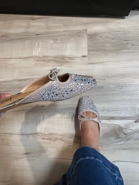 Corky's Clear Rhinestones Tongue Tied Flats