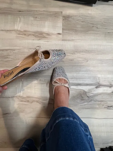 Corky's Clear Rhinestones Tongue Tied Flats