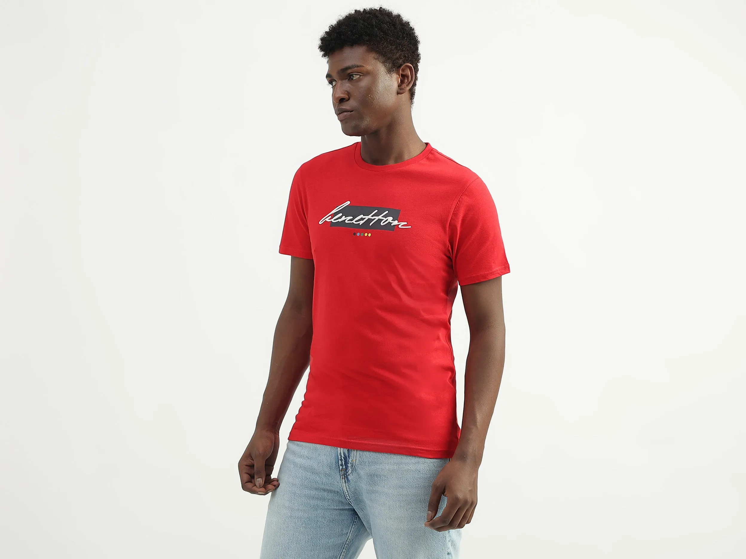 Cotton Printed Round Neck Mens T-shirts