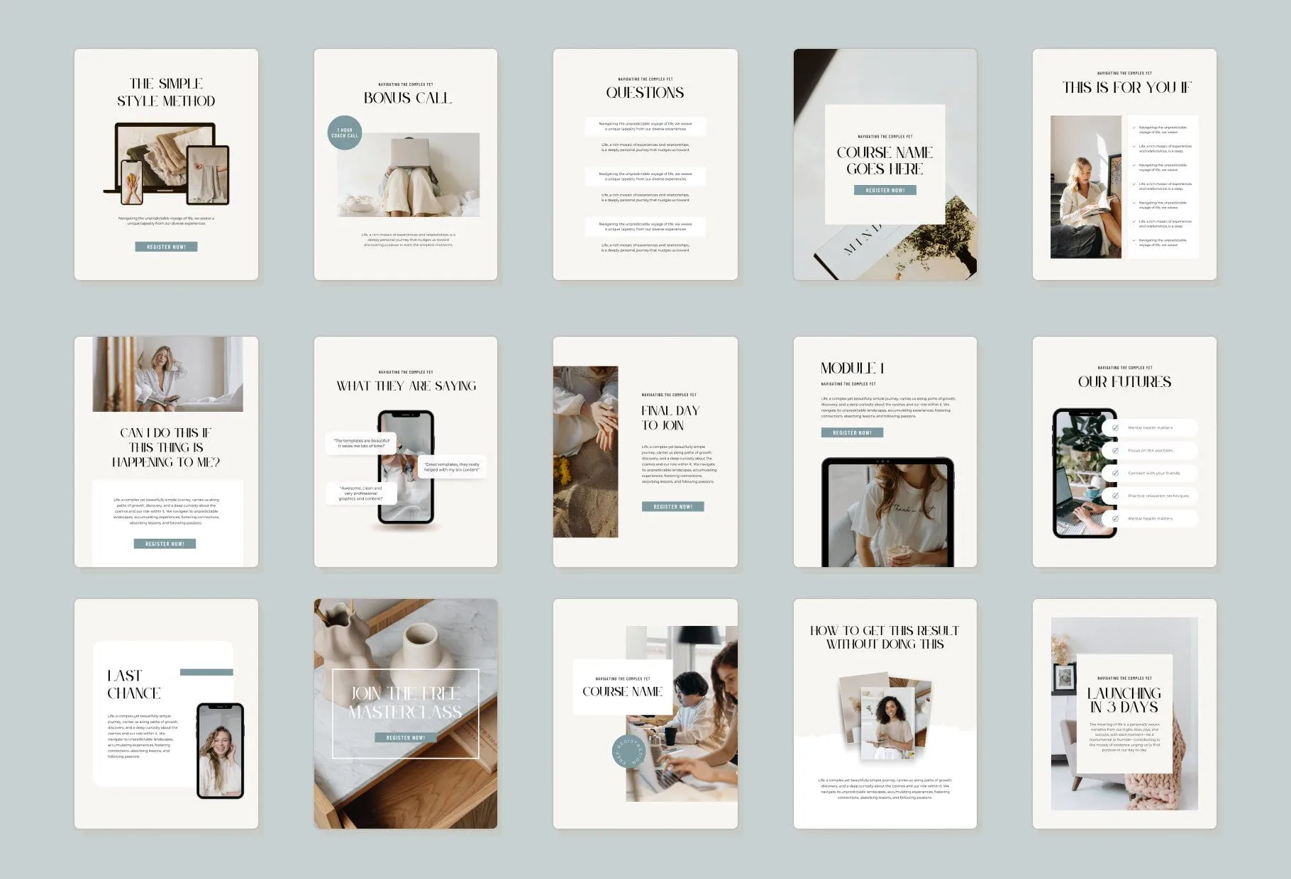 Course Launch Instagram Promotional Canva Templates