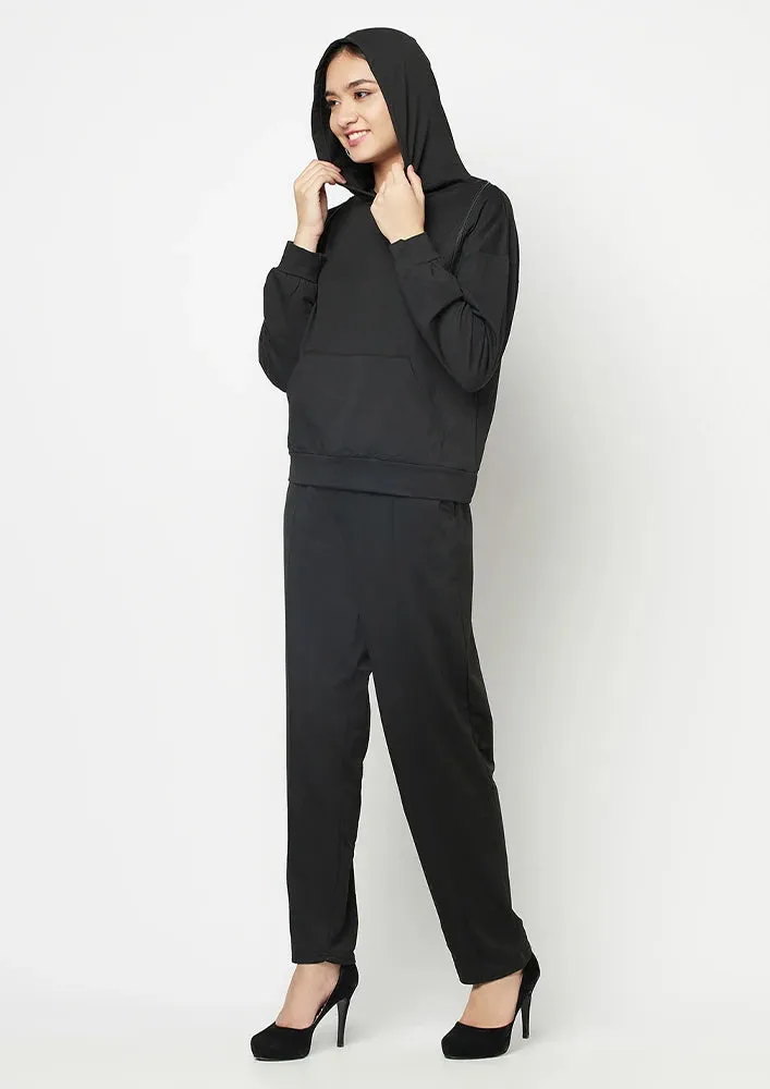 Cut Out Hoodie Top And Pants Set