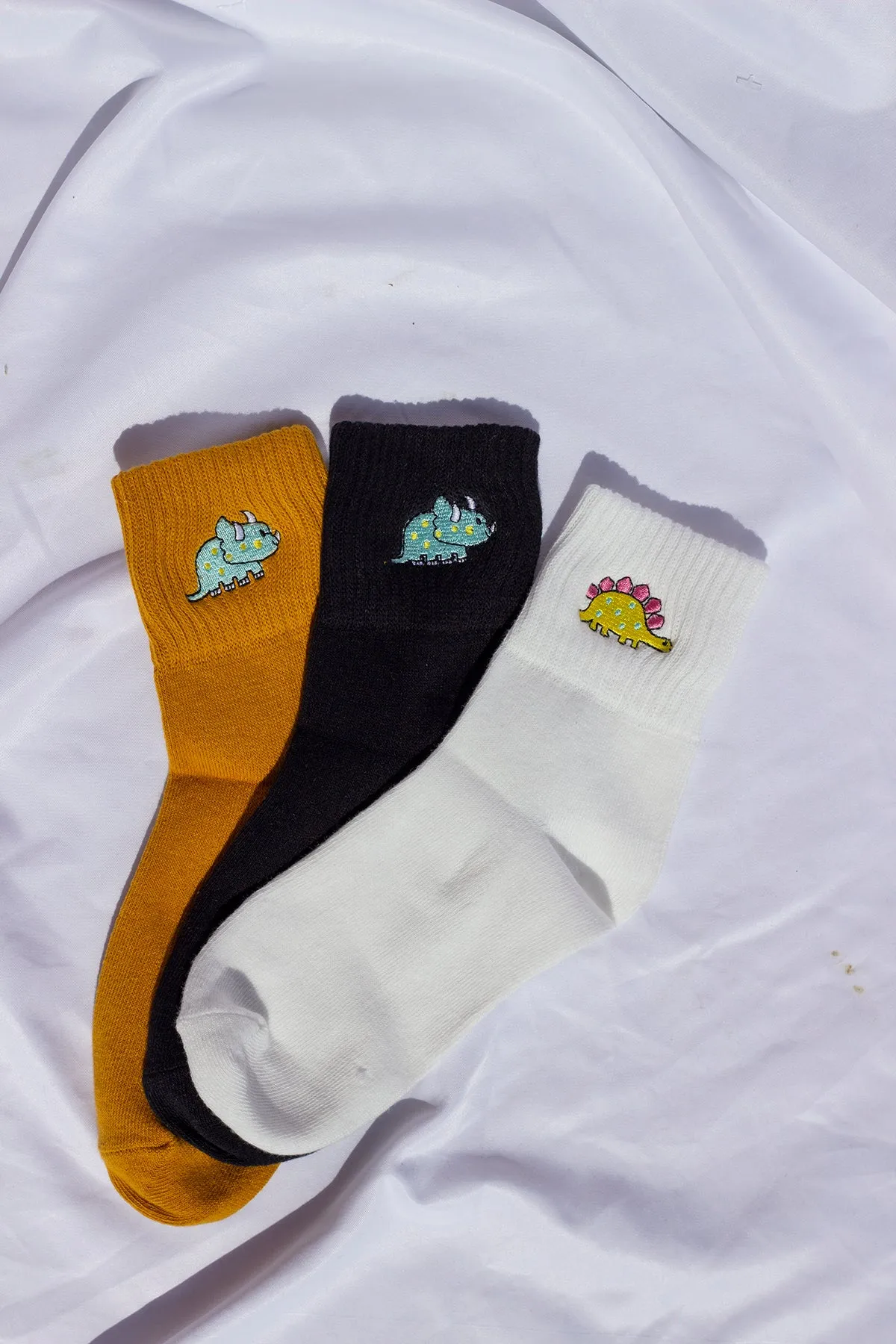 Dinosaur Embroidered Socks