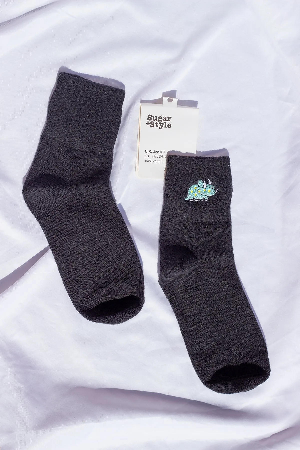 Dinosaur Embroidered Socks