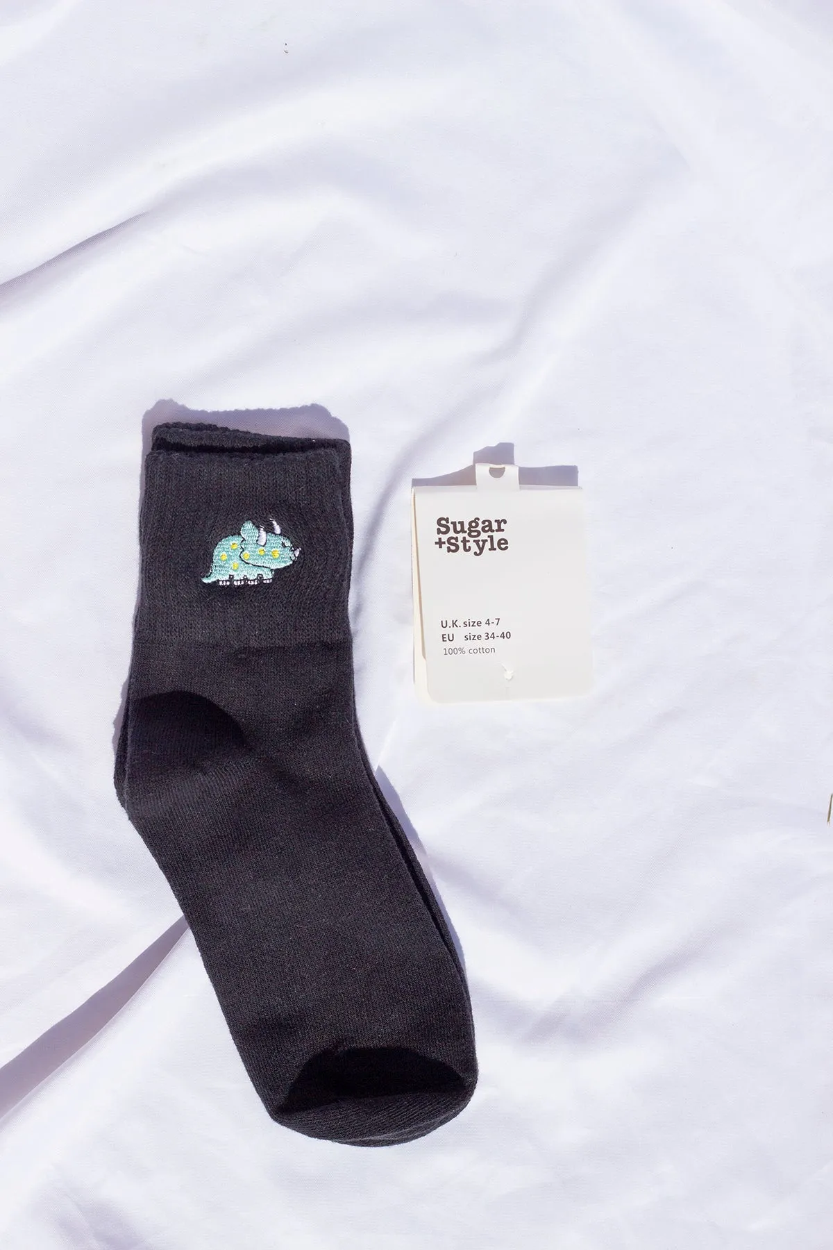 Dinosaur Embroidered Socks