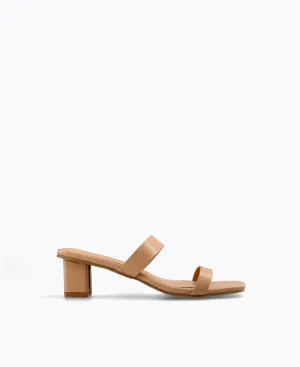 DMK Slip On Blockheel Sandle Almond