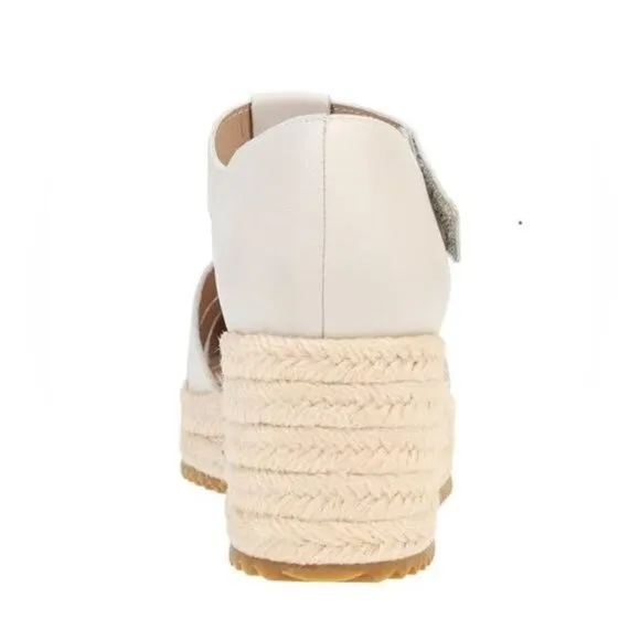 Eileen Fisher Tilly Jute Wedge Fisherman Sandal in Bone Size 6.5