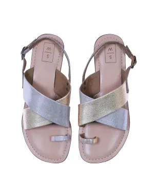 Eta Gold & Silver Sandals
