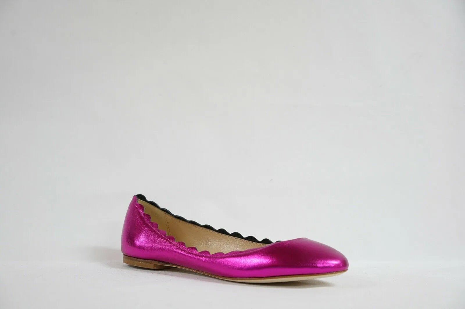 Fabio Rusconi Women's Metallic Fuchsia Leather Ballerina Flats S1795