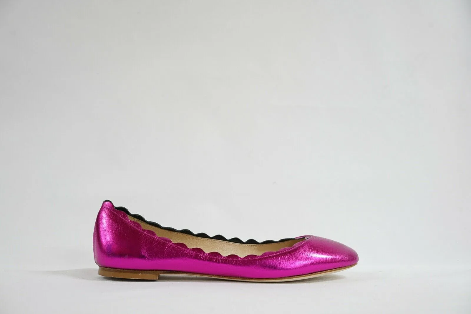 Fabio Rusconi Women's Metallic Fuchsia Leather Ballerina Flats S1795