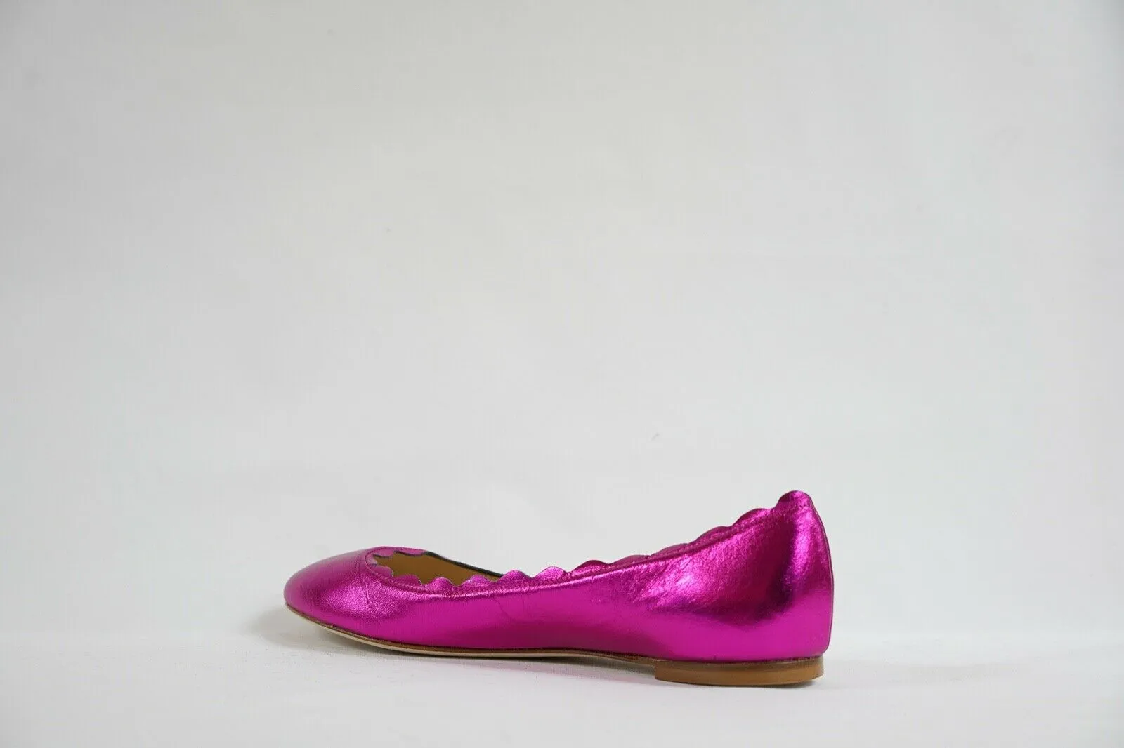 Fabio Rusconi Women's Metallic Fuchsia Leather Ballerina Flats S1795