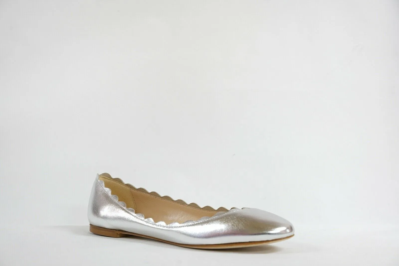 Fabio Rusconi Women's Metallic Silver Leather Ballerina Flats S1795