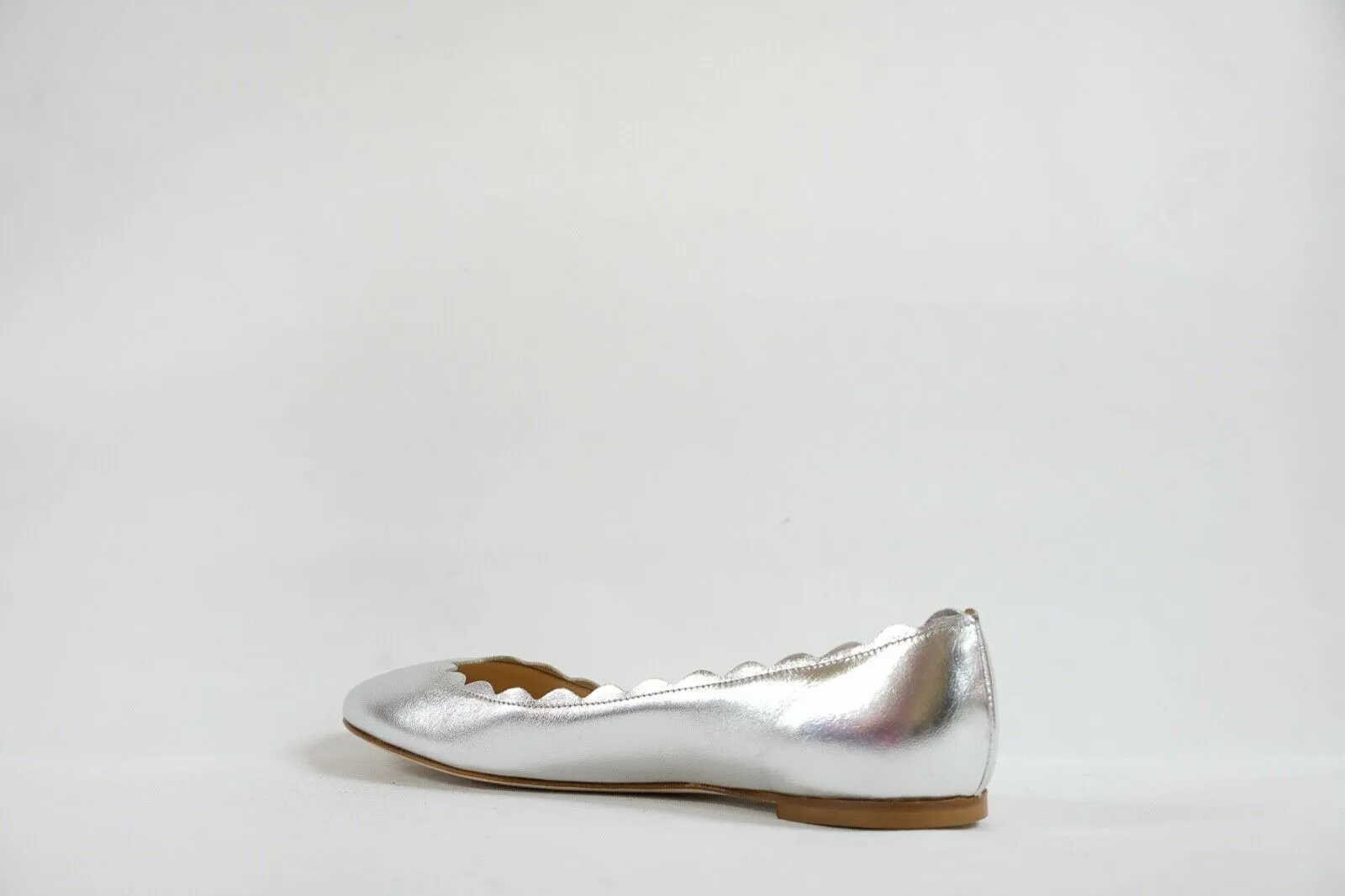 Fabio Rusconi Women's Metallic Silver Leather Ballerina Flats S1795