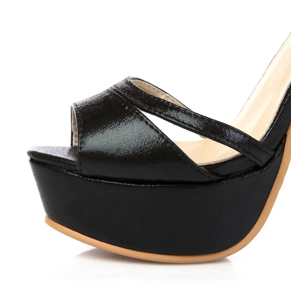 Fashion Women Sandals Summer Sexy High Heel Gladiator Flip Flops Platform Gold Silver Luxury Party Wedding Shoes Female Big Size