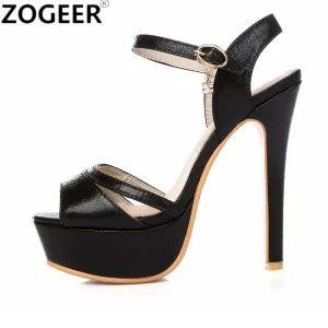 Fashion Women Sandals Summer Sexy High Heel Gladiator Flip Flops Platform Gold Silver Luxury Party Wedding Shoes Female Big Size