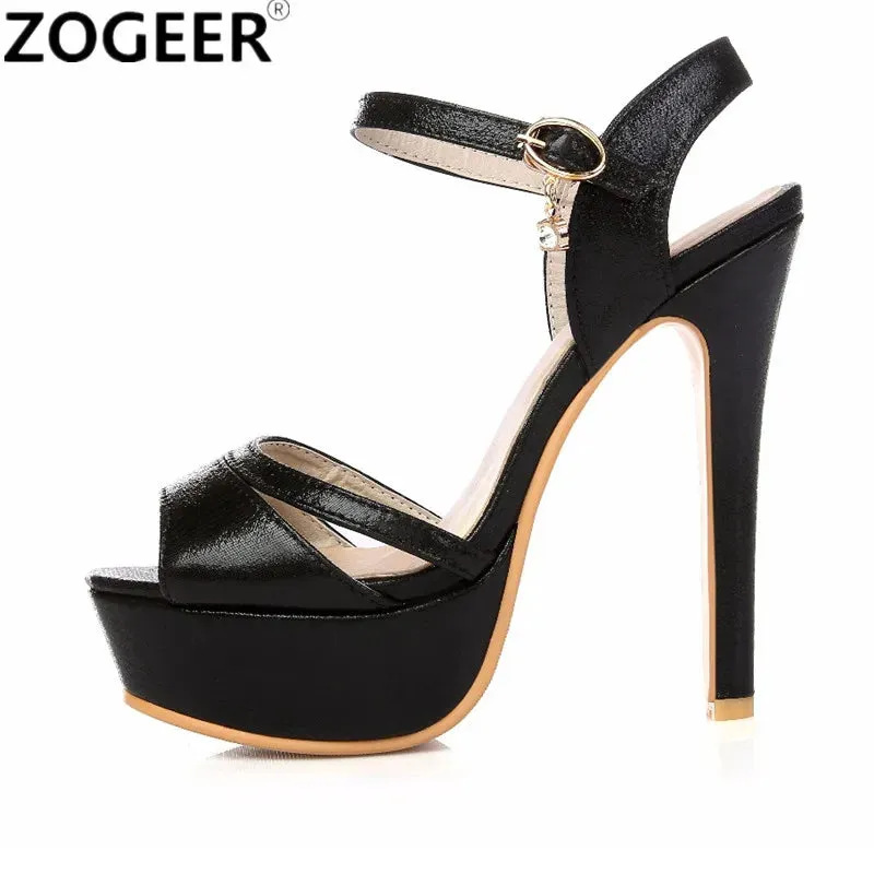 Fashion Women Sandals Summer Sexy High Heel Gladiator Flip Flops Platform Gold Silver Luxury Party Wedding Shoes Female Big Size