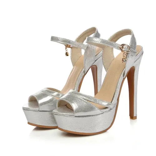 Fashion Women Sandals Summer Sexy High Heel Gladiator Flip Flops Platform Gold Silver Luxury Party Wedding Shoes Female Big Size