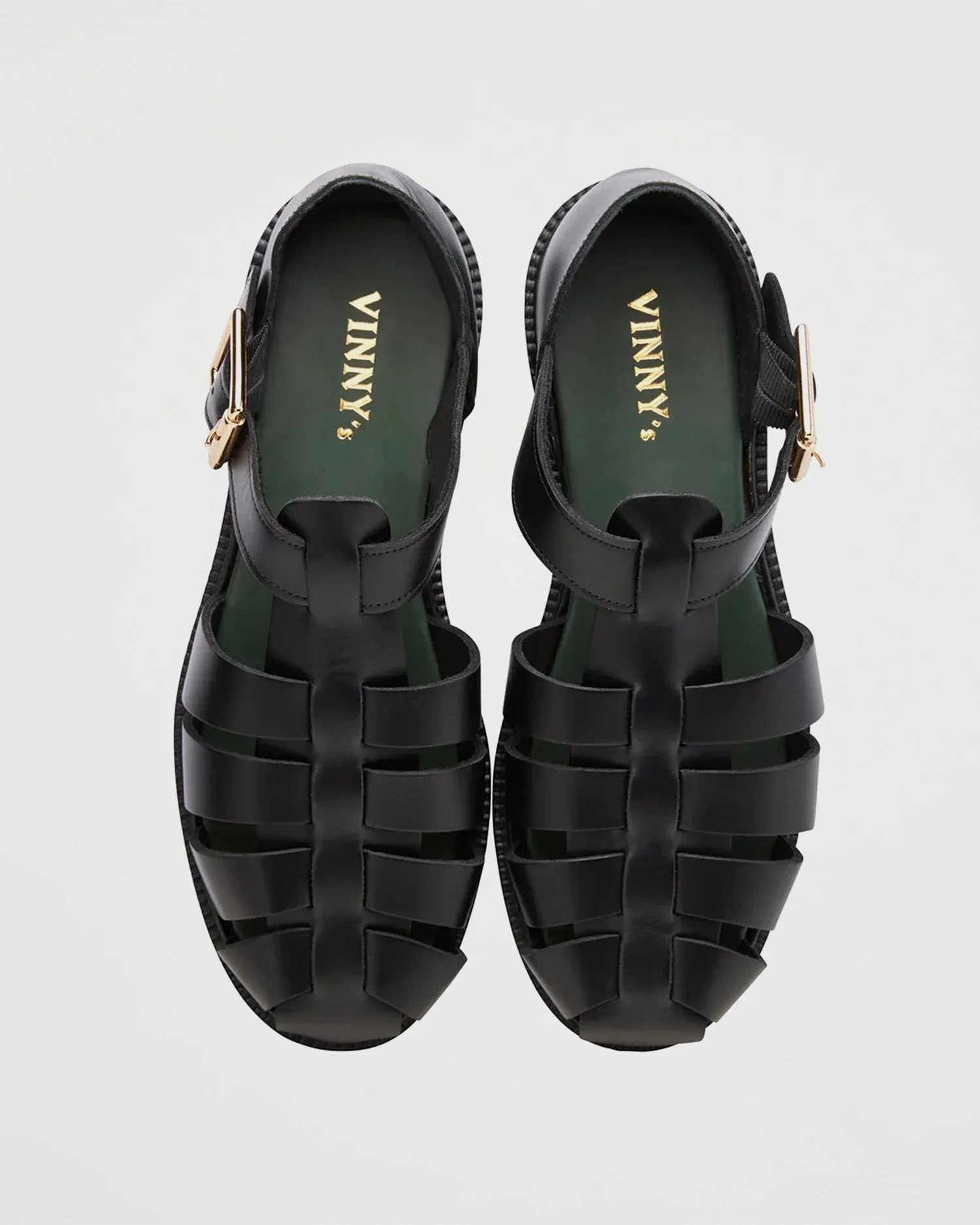 Fisherman Sandal Black Polido Leather