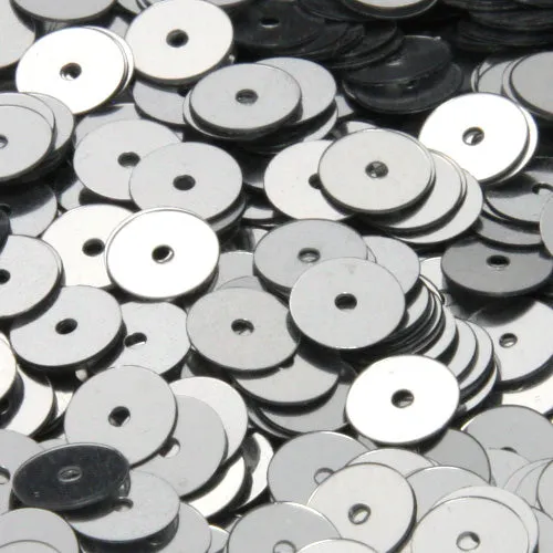 Flat Round Sequin #201 Silver (Metallic)