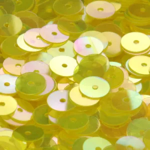 Flat Round Sequin #356 Dark Yellow (Transparent Iris)