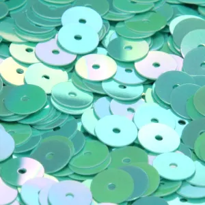 Flat Round Sequin #545 Green (Opaque Iris)