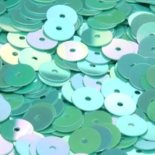 Flat Round Sequin #545 Green (Opaque Iris)