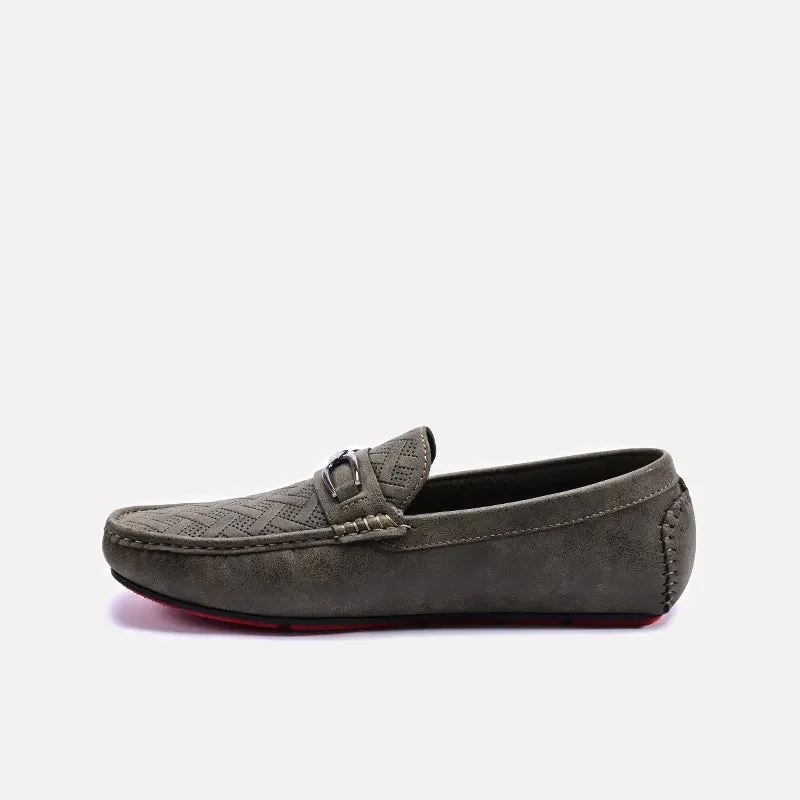 Green Perforated Horsebit Loafers 0130941