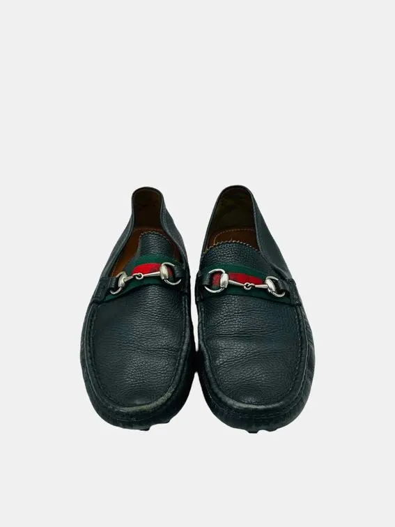 GUCCI Driving Shoe Black Loafers 12