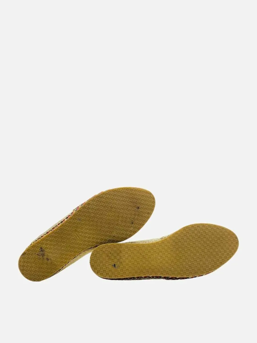 GUCCI Espadrille Metallic Gold Flats 37.5