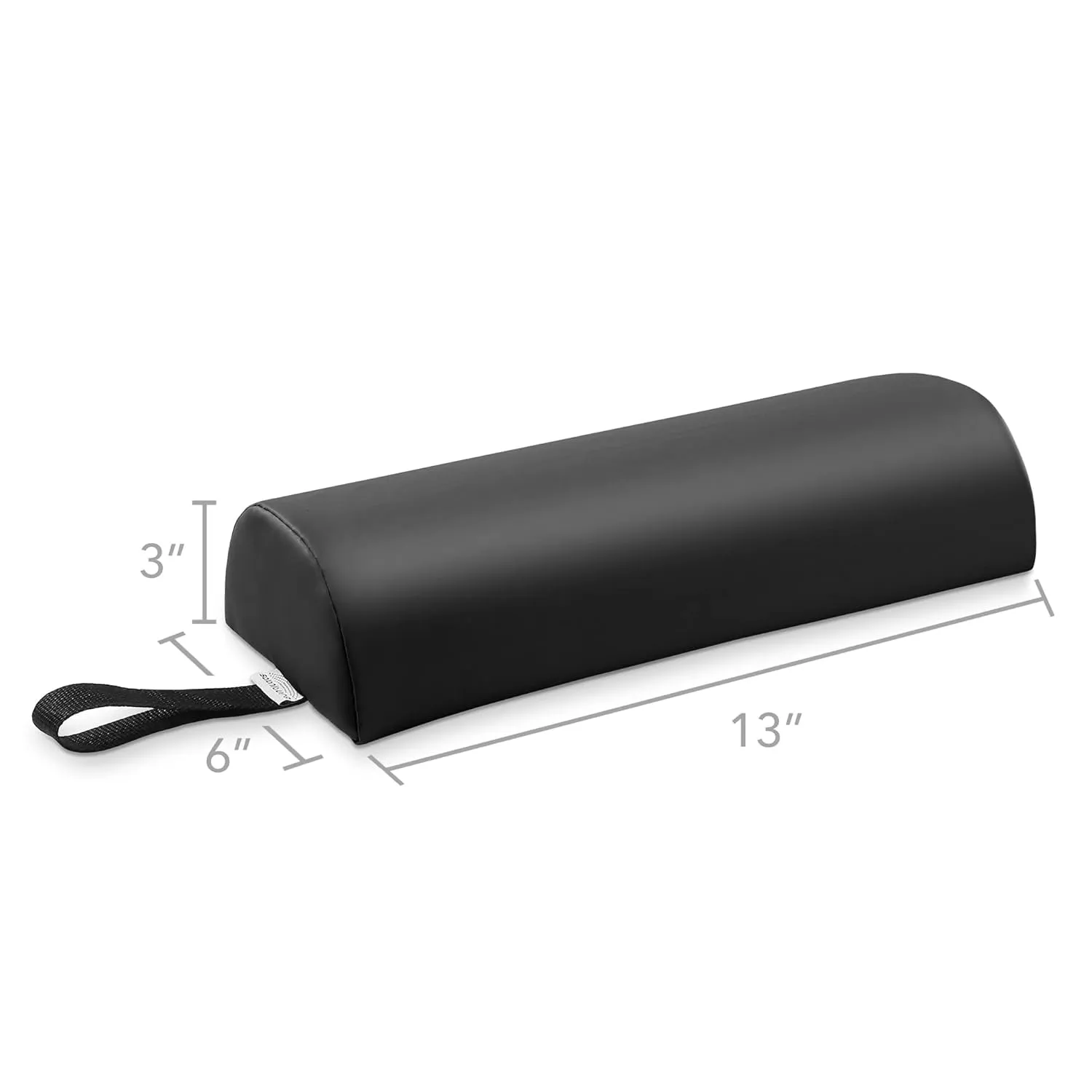 Half round Neck Massage Table Bolster Pillow Pad - 13 X 6 X 3 Inch - Black
