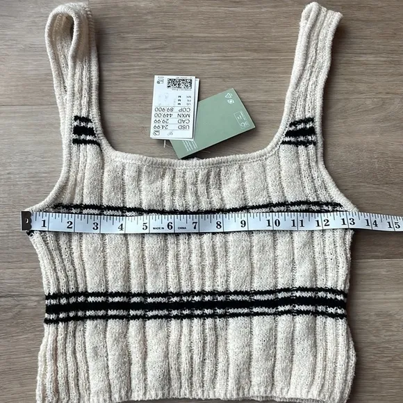 H&amp;M Striped Rib Knit Tank and Pencil Skirt Set size M