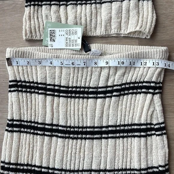 H&amp;M Striped Rib Knit Tank and Pencil Skirt Set size M