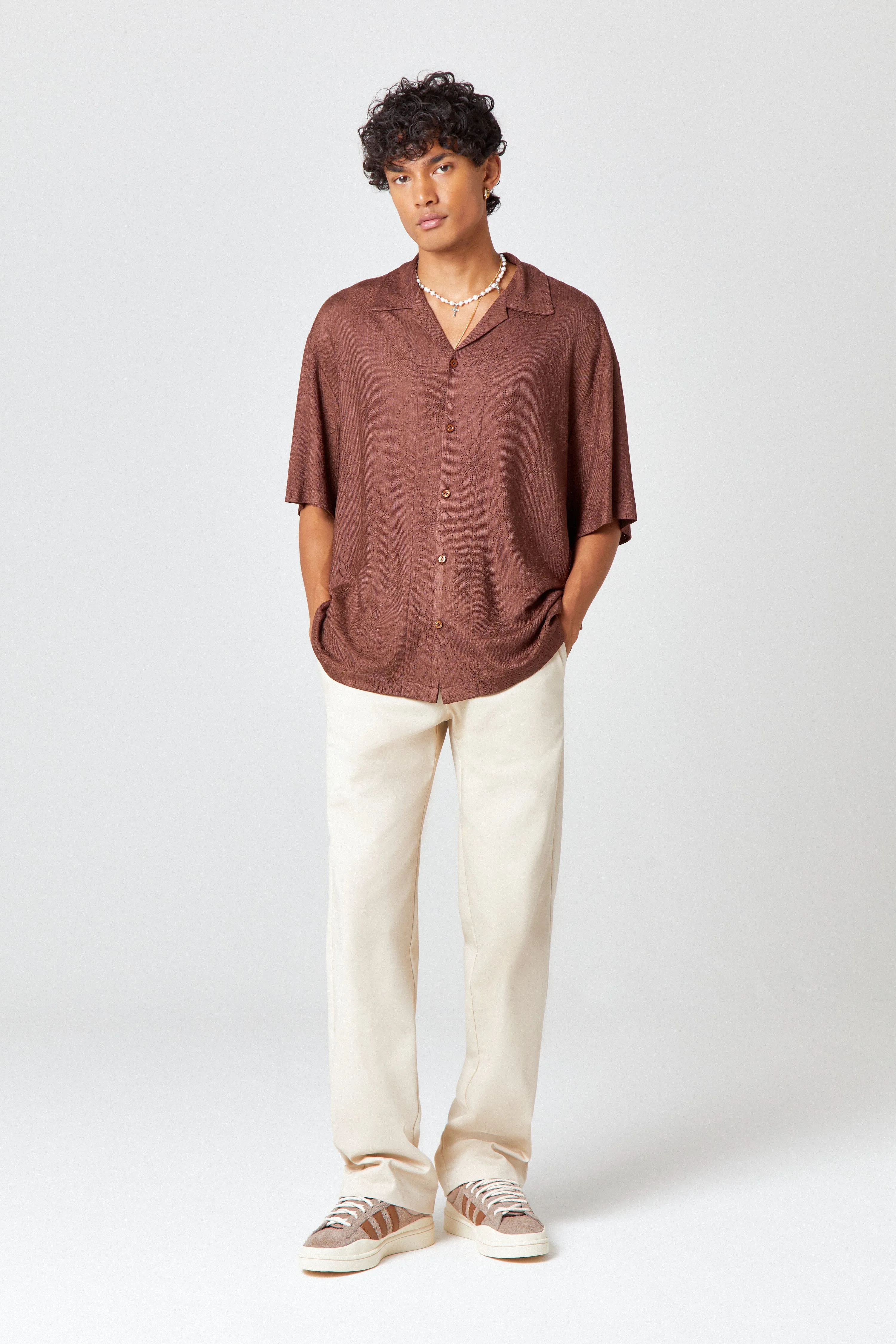 Homme Brown Knit Shirt