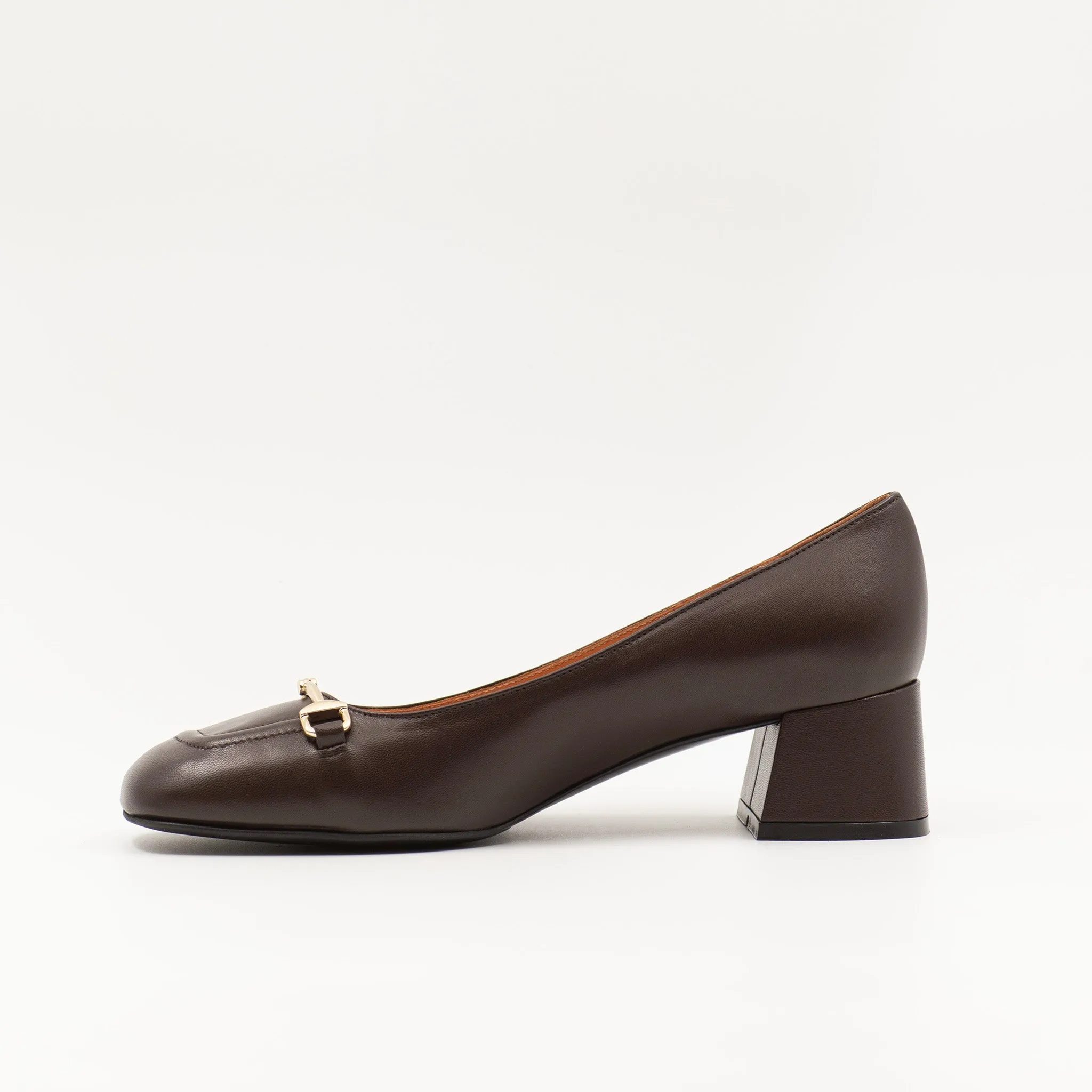 Horsebit Loafer Pumps in Brown