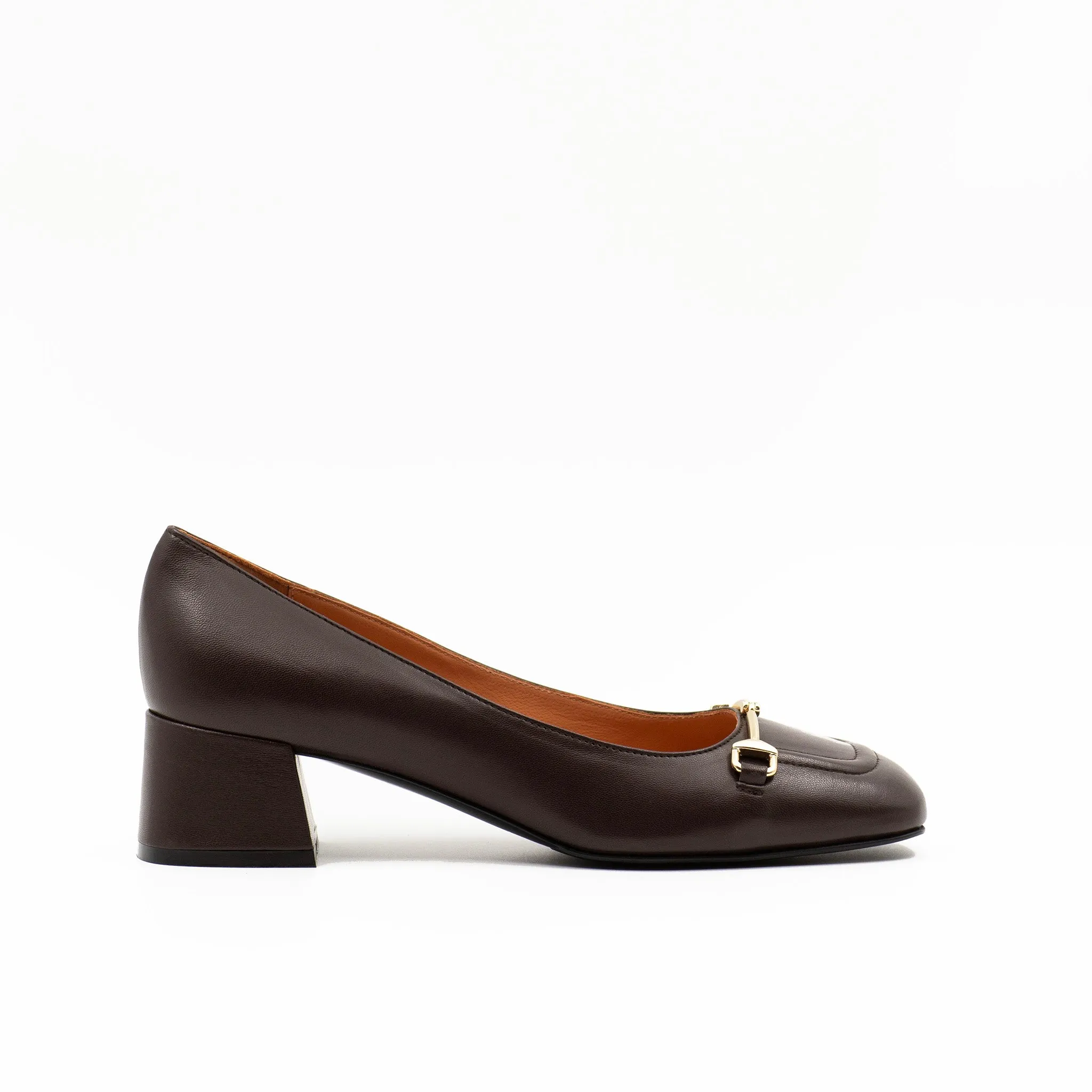 Horsebit Loafer Pumps in Brown