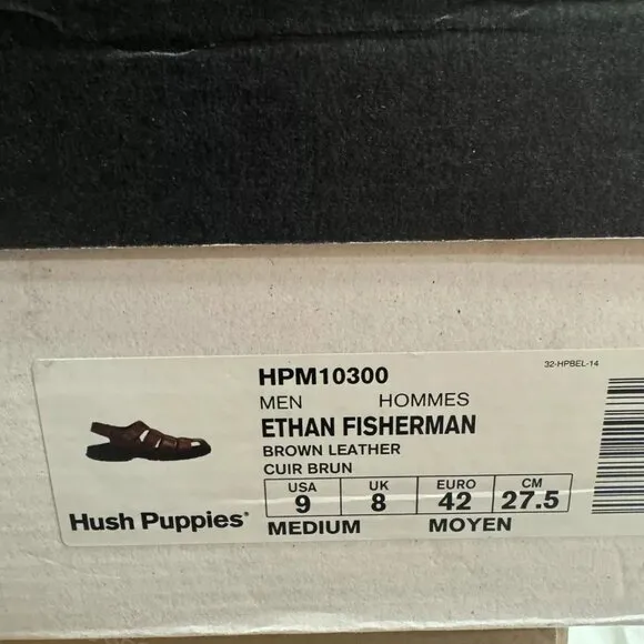 Hush Puppies Mens Ethan Fisherman Sandal Brown Size 9 M