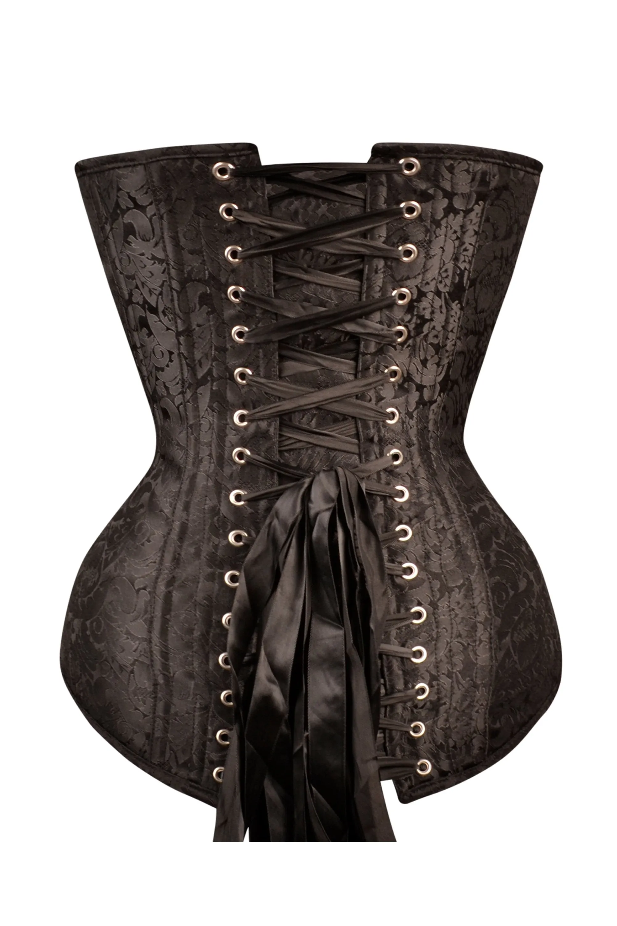 Instant Shape Black Brocade Overbust Corset - Longline