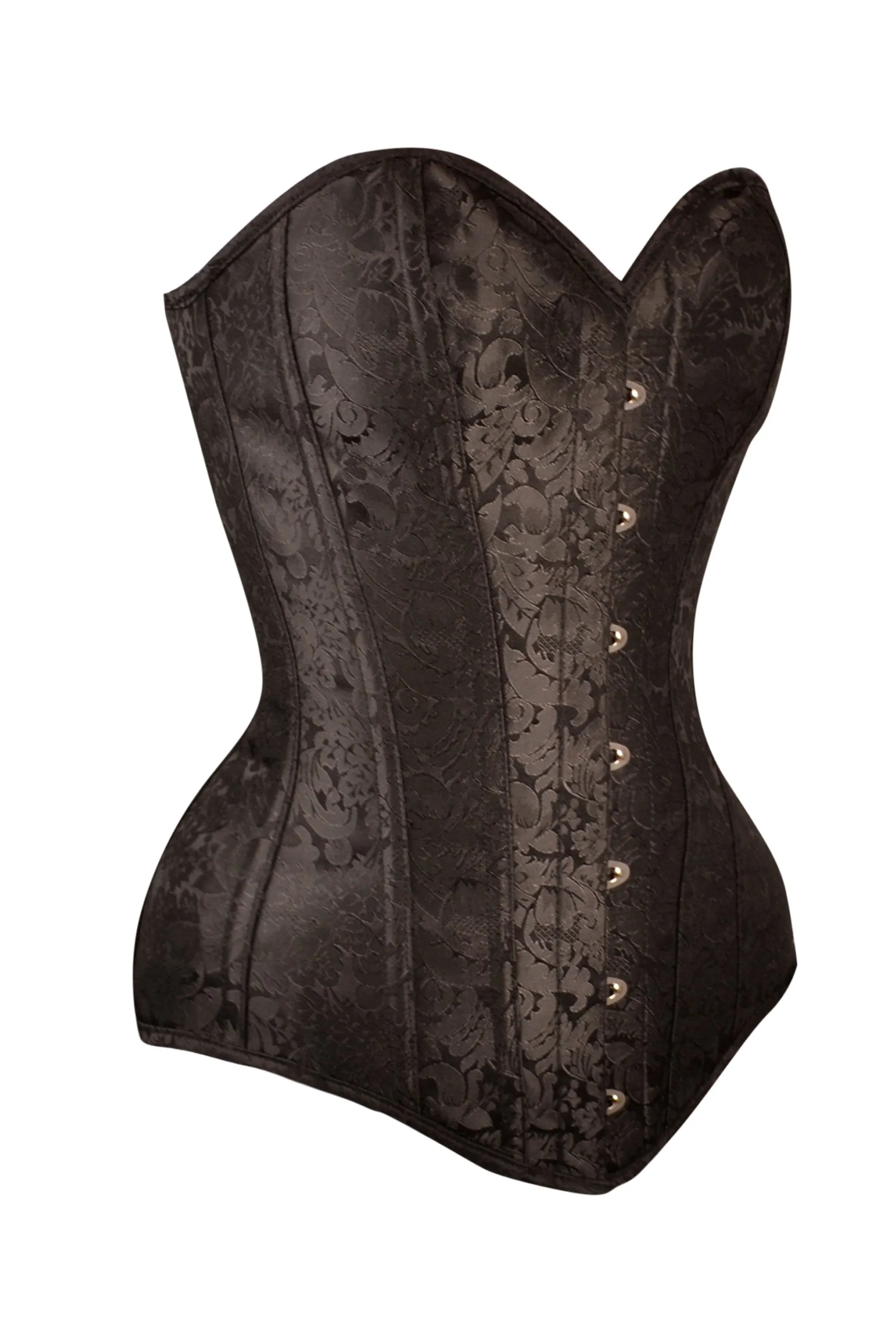 Instant Shape Black Brocade Overbust Corset - Longline