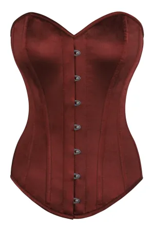 Instant Shape Burgundy Satin Longline Overbust