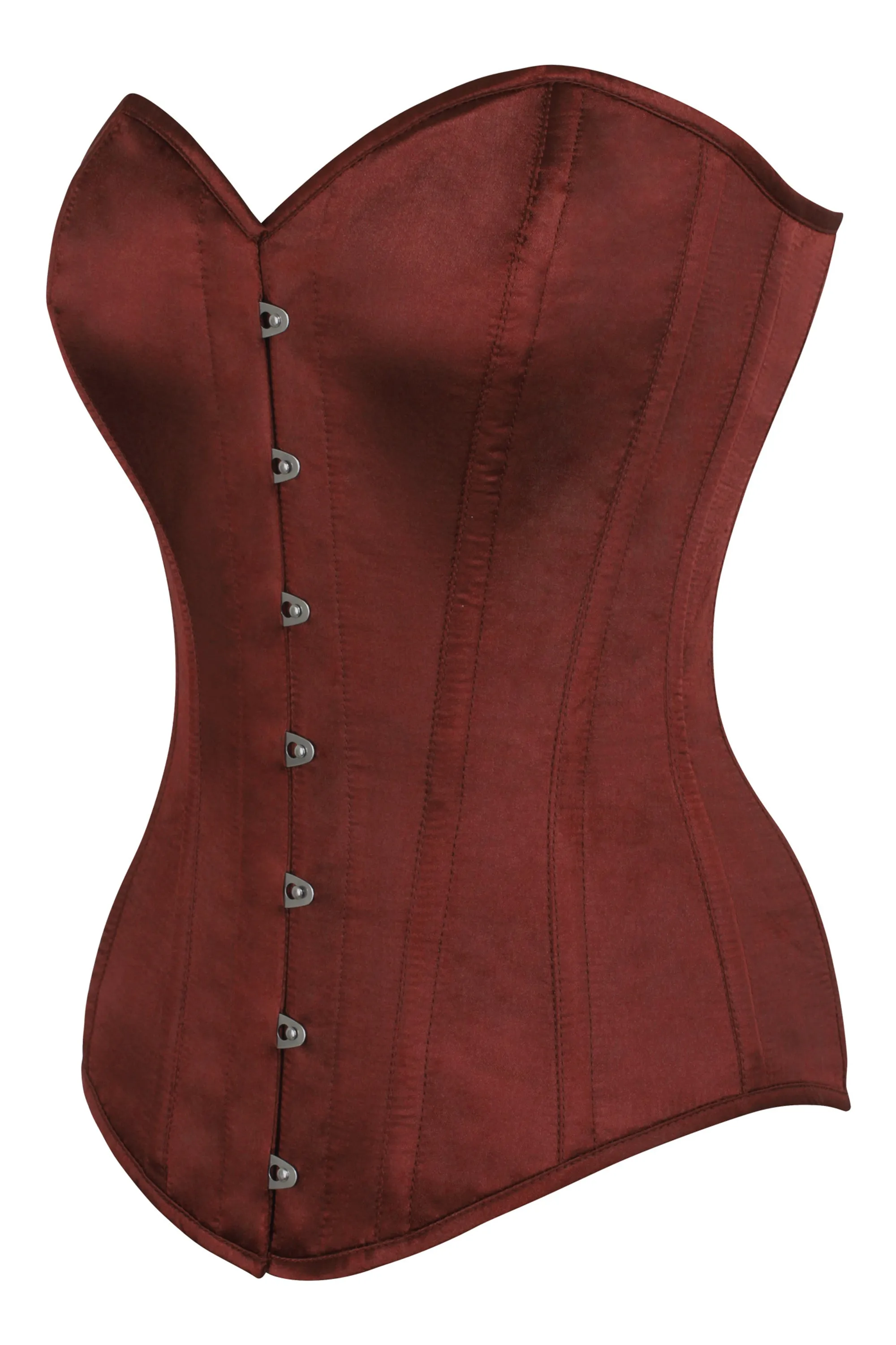 Instant Shape Burgundy Satin Longline Overbust
