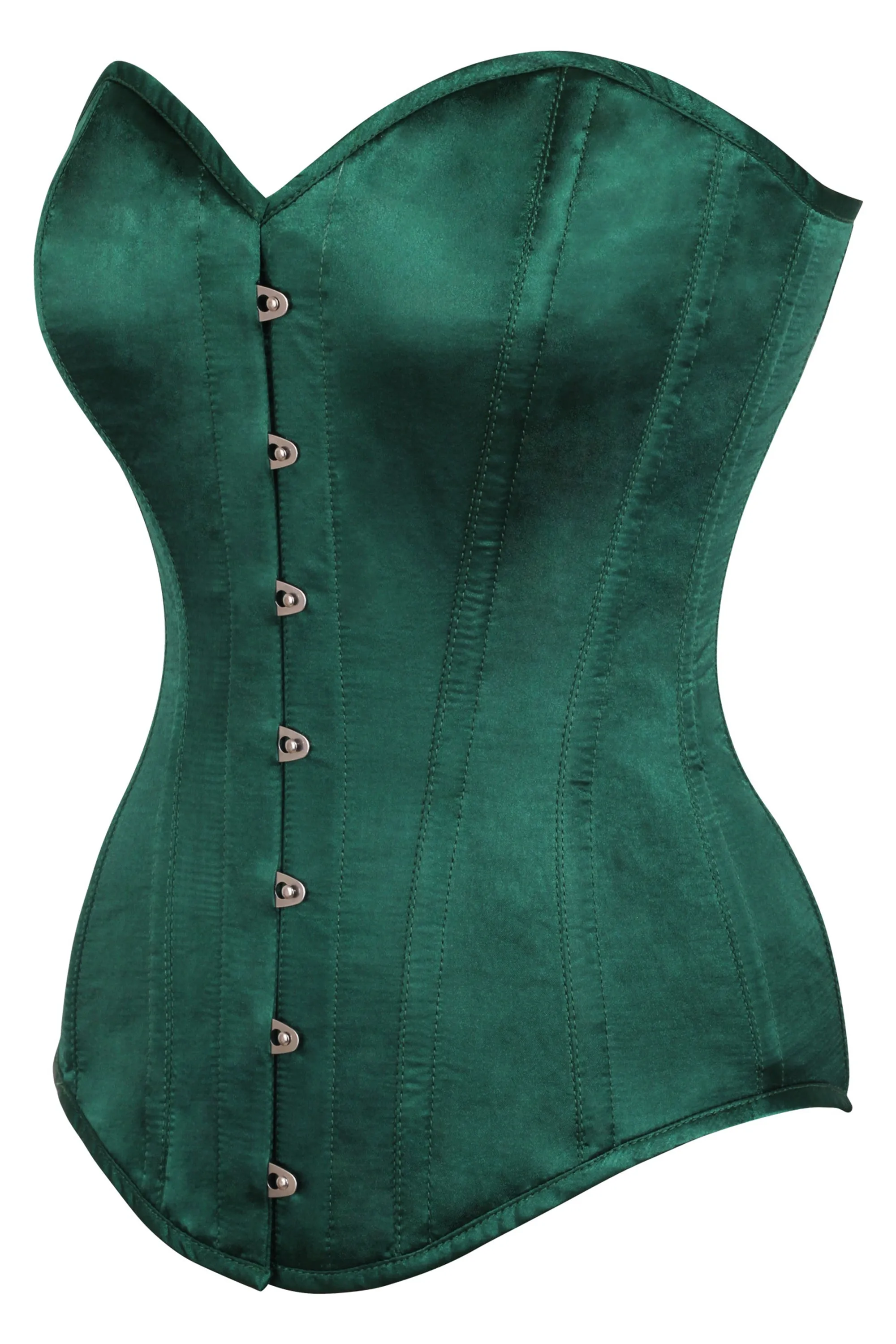 Instant Shape Dark Green Satin Longline Overbust