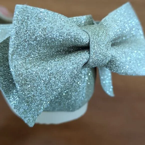 Janie and Jack Gold Glitter Bow Flats Girls/little kids size 9 NEW NT