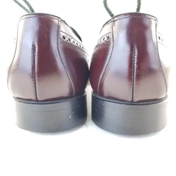 JOHNSTON &amp; MURPHY Limited Burgundy Kiltie Tassel Wingtip Loafers USA Size 7.5 D