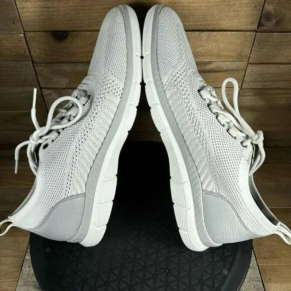 Johnston &amp; Murphy Shoes Men's Size 8M Parsons Knit U Throat White Gray Sneakers