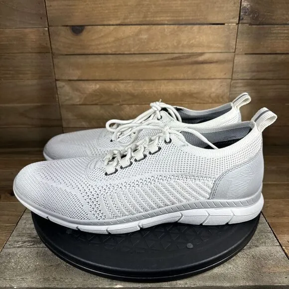 Johnston &amp; Murphy Shoes Men's Size 8M Parsons Knit U Throat White Gray Sneakers