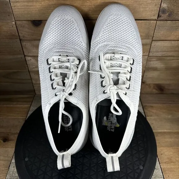 Johnston &amp; Murphy Shoes Men's Size 8M Parsons Knit U Throat White Gray Sneakers