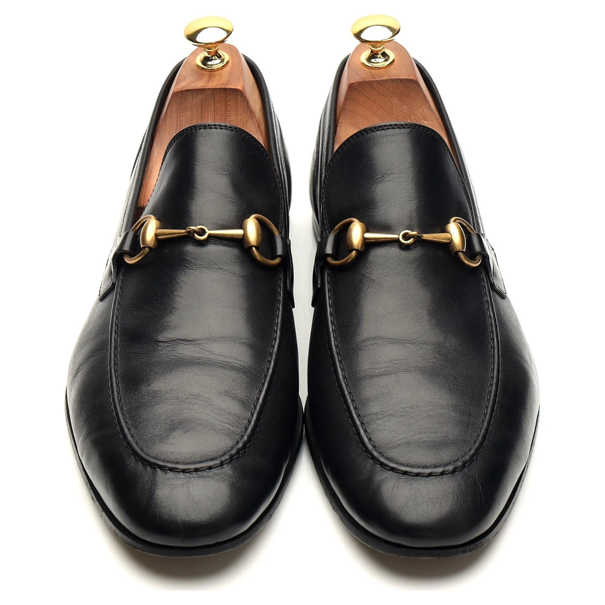 'Jordaan' Black Leather Horsebit Loafers UK 9.5