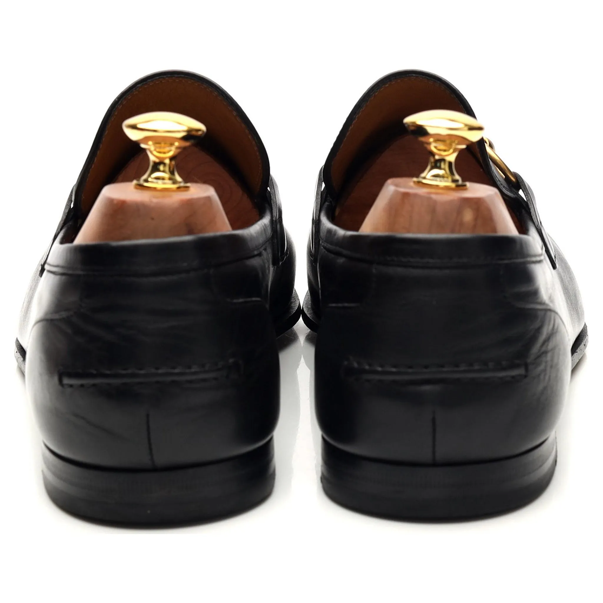 'Jordaan' Black Leather Horsebit Loafers UK 9.5