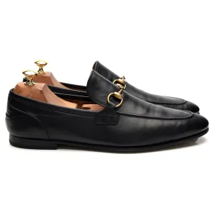 'Jordaan' Black Leather Horsebit Loafers UK 9.5