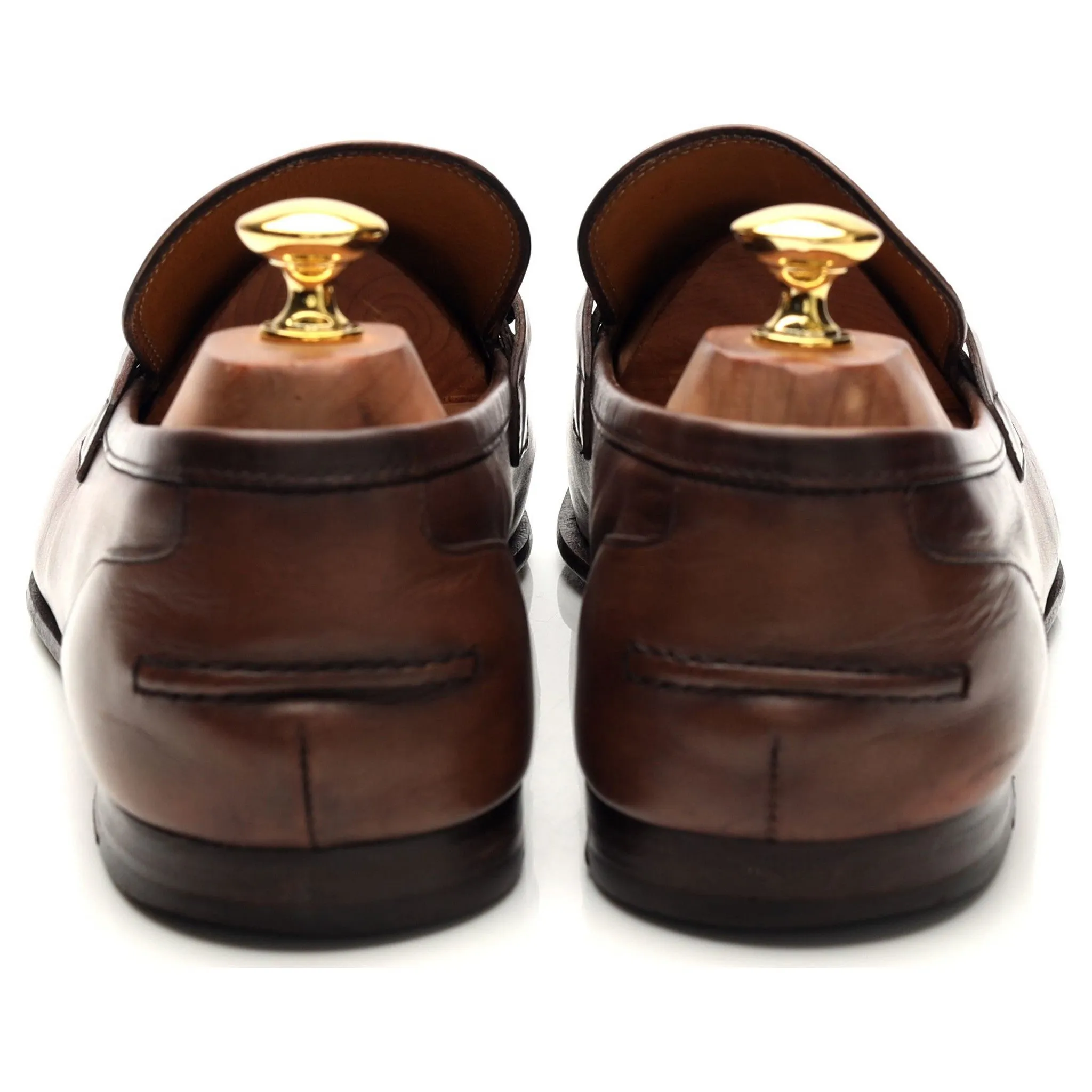 'Jordaan' Brown Leather Horsebit Loafers UK 9.5